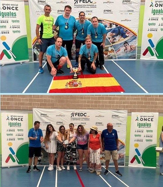 Equipo Canarias Cludeón, arriba, y el Madrid Tetuán, femenino, abajo