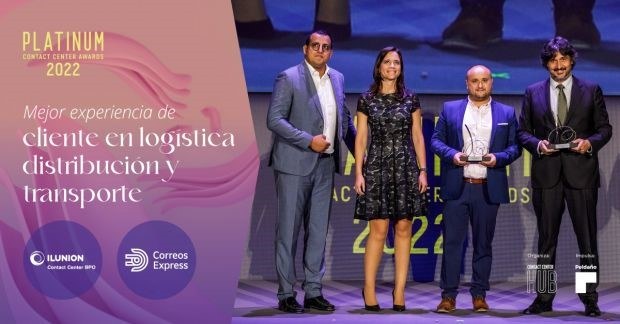 Momento de entrega del premio a Ilunion Contact Center