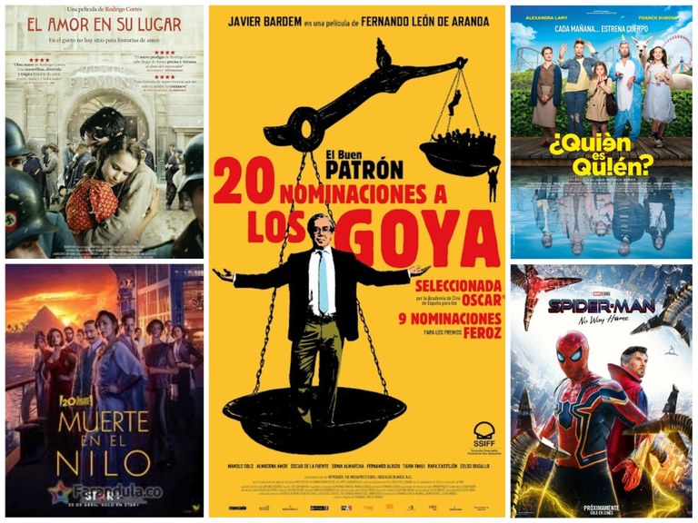 Collage con los carteles de las películas