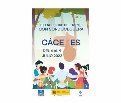 Cartel del encuentro de jóvenes con sordoceguera