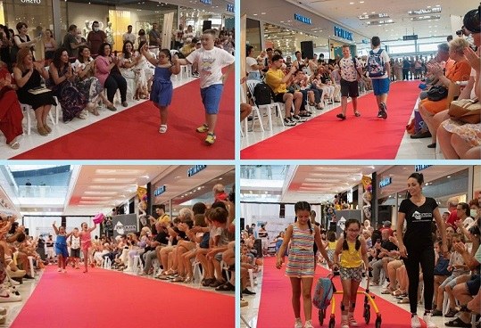 Collage de imágenes con distintos momentos de la pasarela