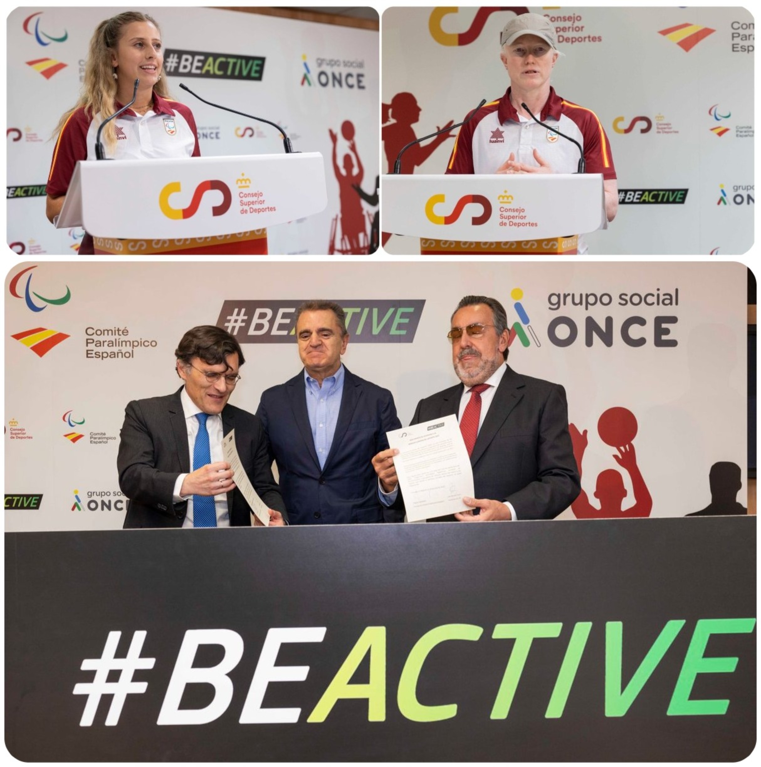 Collage con varios momentos de la presentación