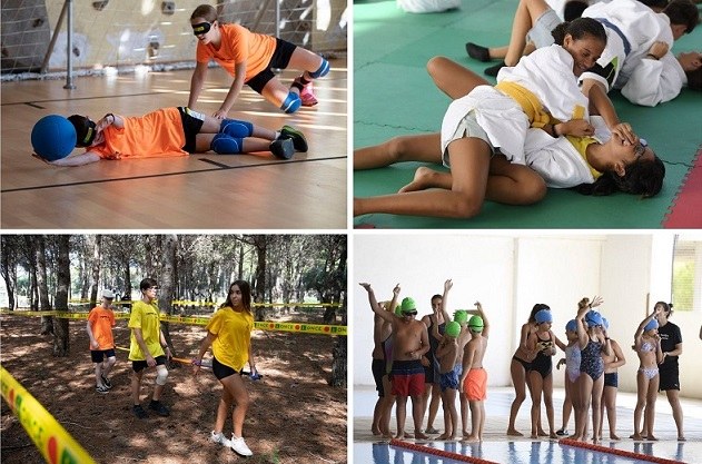 Collage de imágenes de los chicos y chicas practicando algunas de las modalidades deportivas