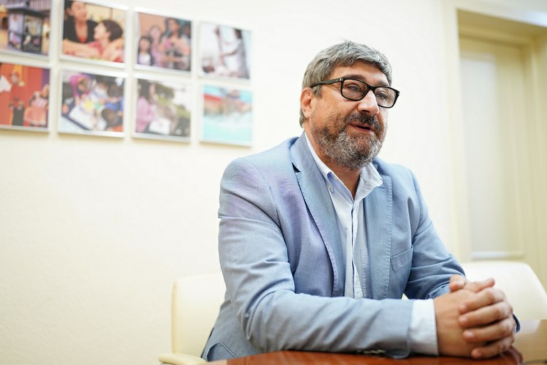 José Luis Pinto durante un momento de la entrevista con Así Somos