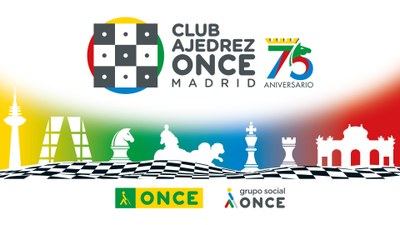Logo del 75 aniversario del Club de Ajedrez ONCE Madrid