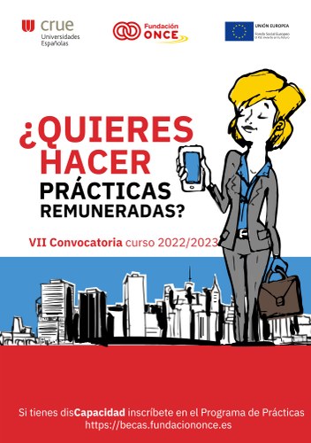 Diapositiva cartel de las becas CRUE-Fundación ONCE