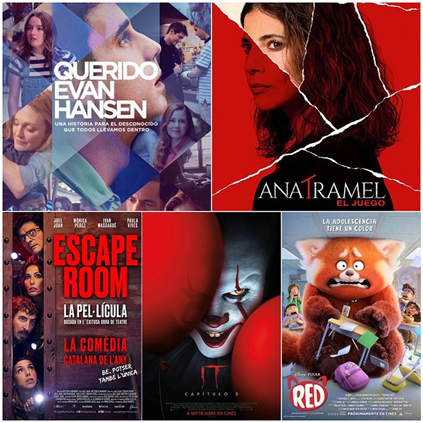 Collage con los carteles de las películas