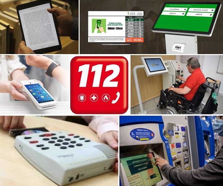 Collage de productos y servicios que deberán ser totalmente accesibles