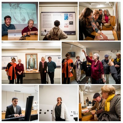 Varios momentos de la presentación de la exposición