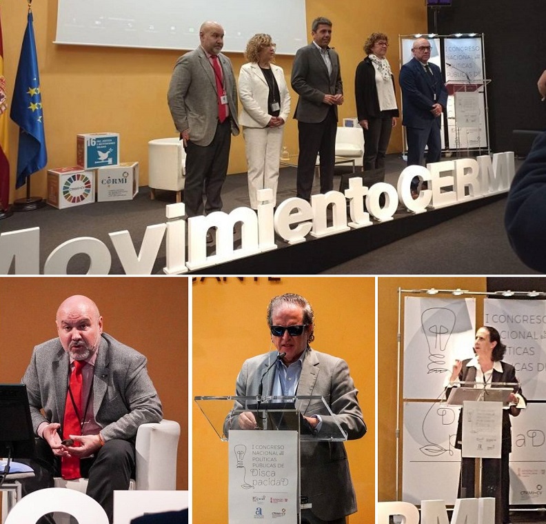Arriba, acto de inauguración, y abajo, de izda a dcha Luis Cayo Pérez, Rafael de Lorenzo y Ana Peláez