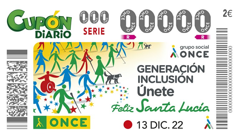 Cupón de la ONCE dedicado a Santa Lucía