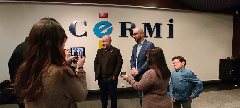 Luis Cayo, Nacho Álvarez y Jesús Martín en la sede del CERMI 