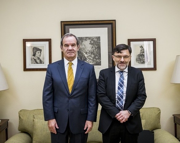 Allamand y Alberto Durán en la sede del Consejo General de la ONCE