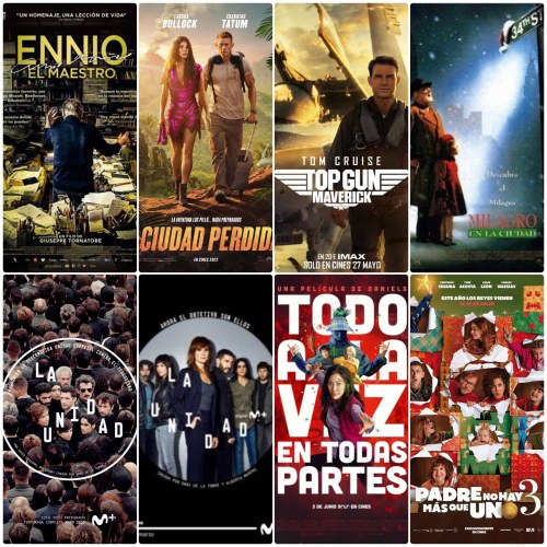 Collage con los carteles de las películas