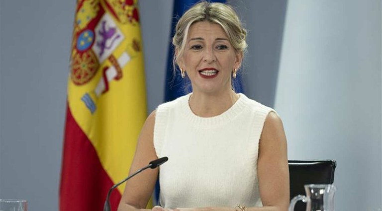 Yolanda Díaz en rueda de prensa tras el Consejo de Ministros