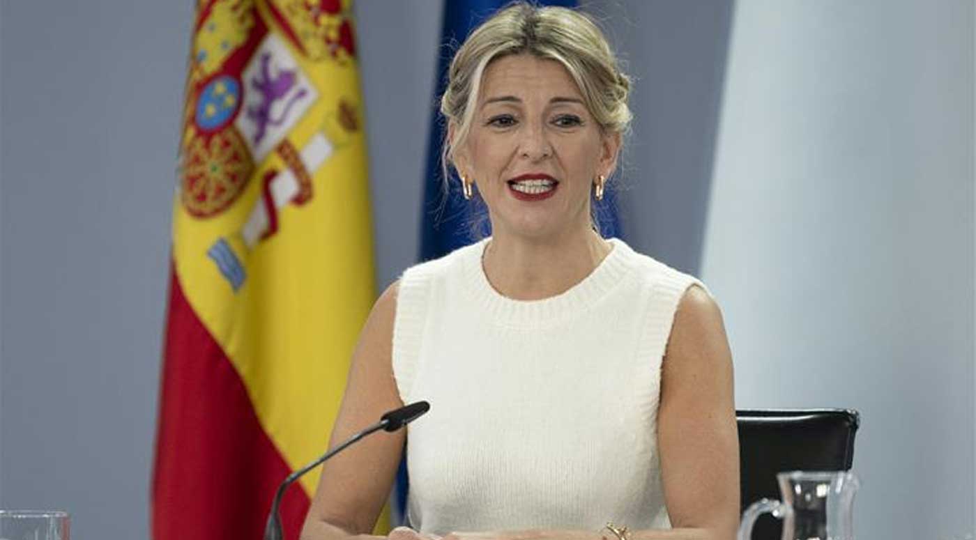 Yolanda Díaz en rueda de prensa tras el Consejo de Ministros