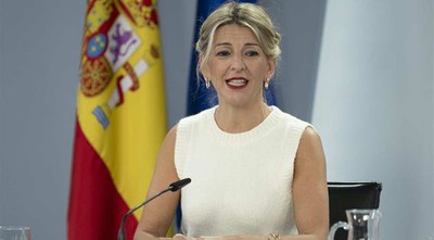 Yolanda Díaz en rueda de prensa tras el Consejo de Ministros