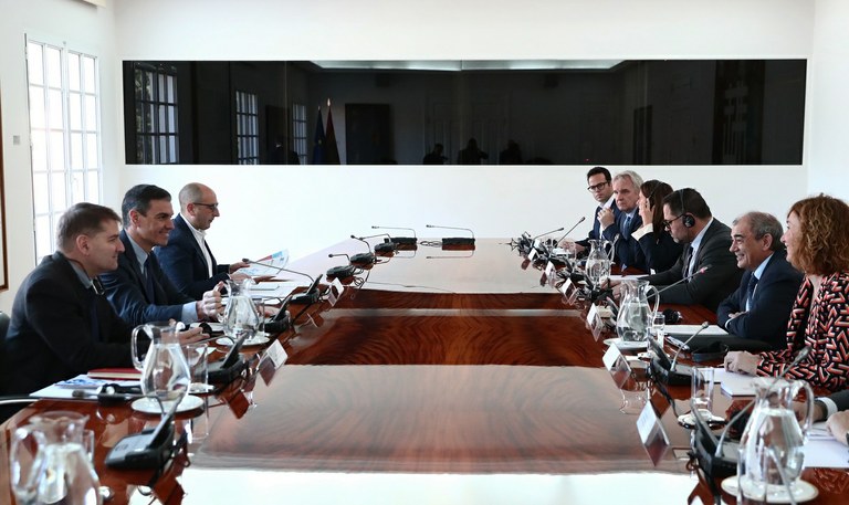 Momento de la reunión en Moncloa