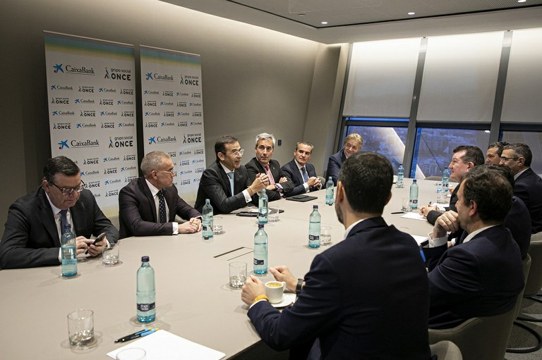 Momento de la reunion, en la que intervino el director general de la ONCE, Ángel Sánchez