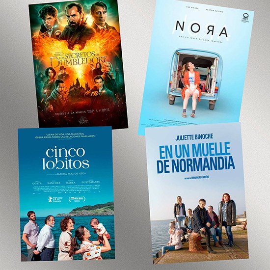 Collage con los carteles de las películas