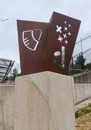 Primer plano de la escultura