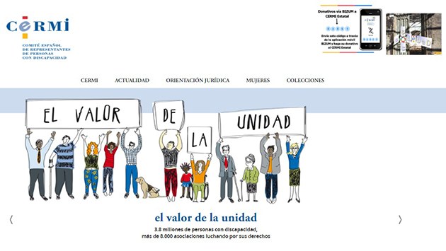 Lema del CERMI, pantallazo de la web del CERMI