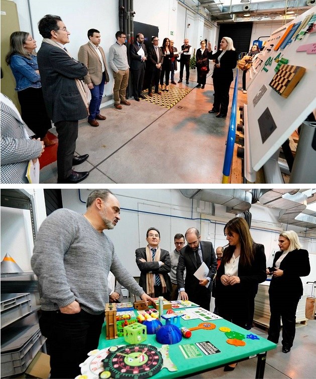 Visita al CTI de los miembros de la cátedra tras el acto de la firma