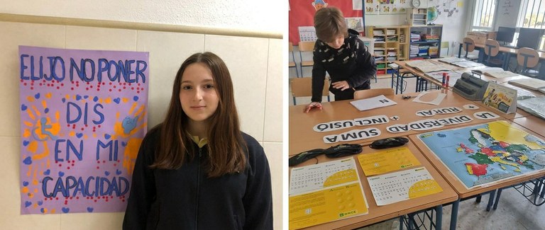 Collage de alumnos con sus trabajos para el concurso escolar