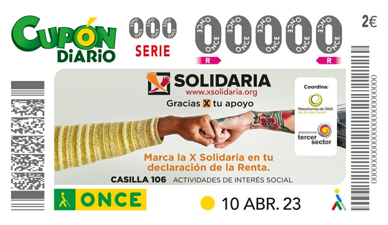 Cupón de la ONCE dedicado a la X Solidaria