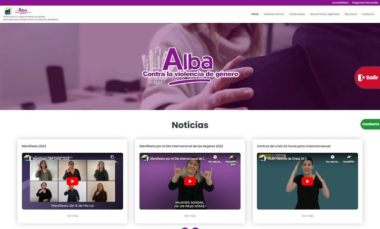 Pantallazo del servicio de atención de la Plataforma ALBA