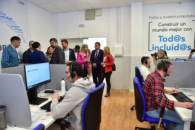 Momento de la visita al Contact Center BPO
