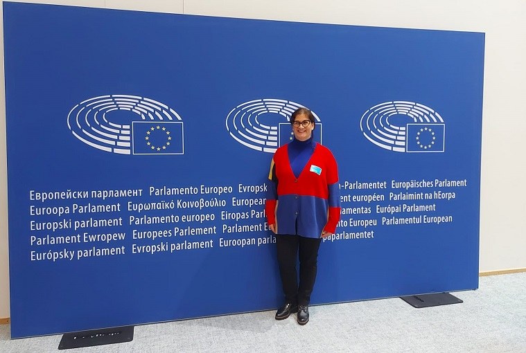 Bárbara Martín en la sede del Parlamento Europeo