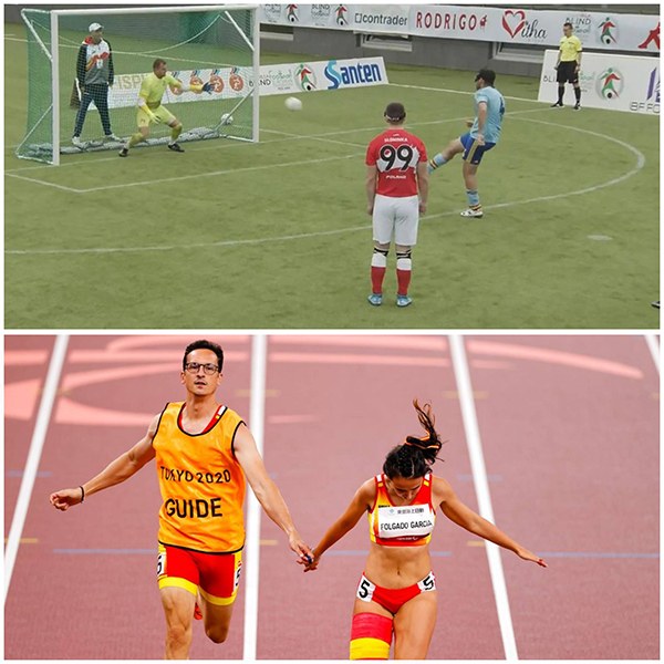 Collage Fútbol ciegos y Atletismo ciegos