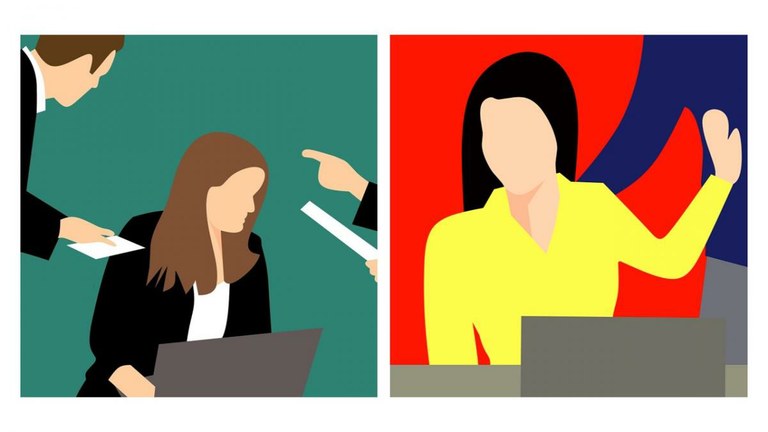 Ilustraciones alusivas al acoso sexual