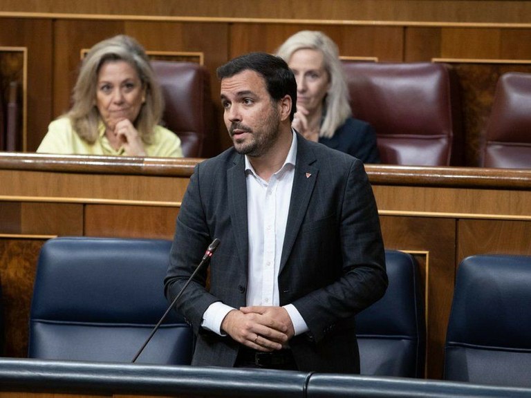 Garzón durante un su intervención en el Congreso