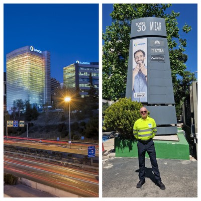 Collage: Torre Ilunion y Juan Carlos Serradilla