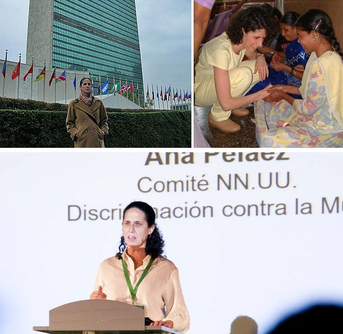 Distintas imágenes de la historia de Ana Peláez en Naciones Unidas