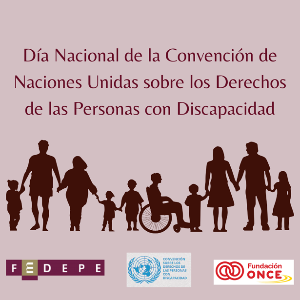 Diapositiva alusiva a FEDEPE y el Día de la Convención de Derechos de Personas con Discapacidad