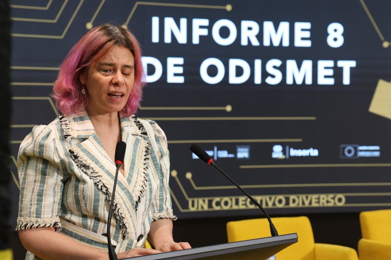 Virigina Carcedo en la presentación del informe