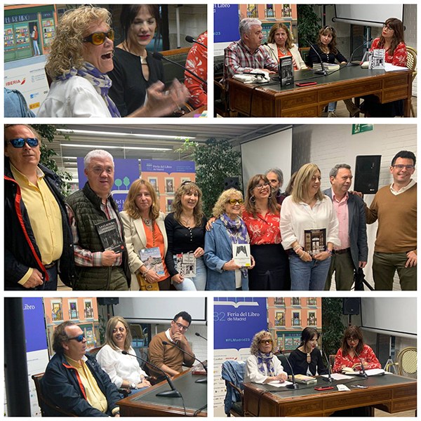 Collage con varios momentos del encuentro de escritores