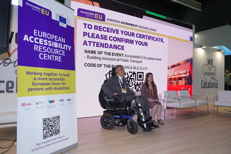 Jesús Hernández durante la presentación de AccesibleEU en la Fira de Barcelona