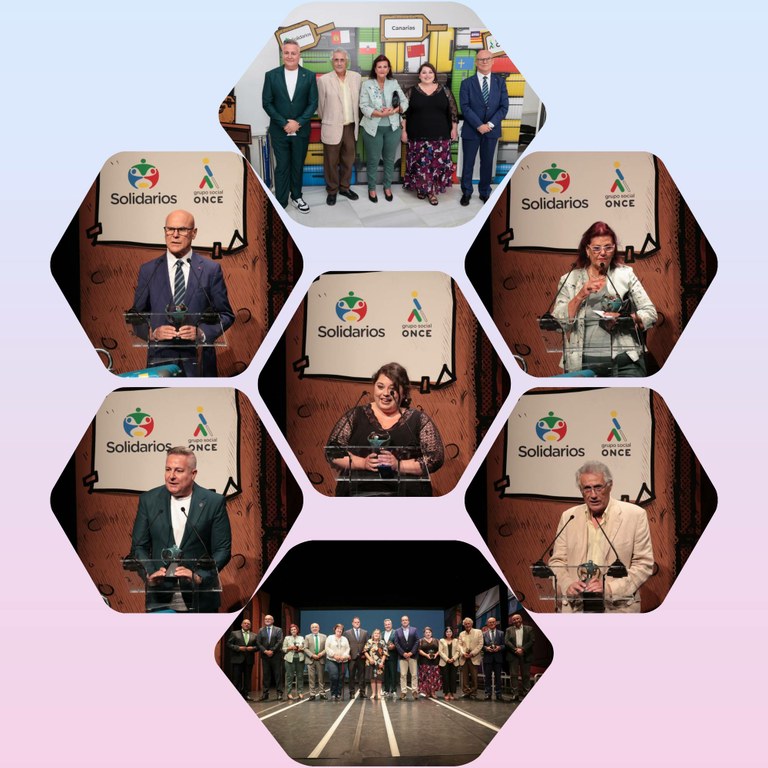 Collage con los premiados en los Solidarios Canarias