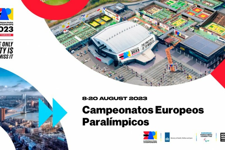 Cartel alusivo a los campeonatos europeos de Rotterdam en agosto