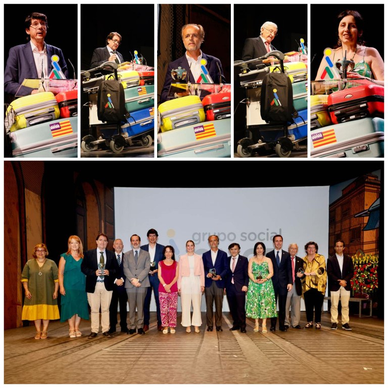 Collage con los premiados en los Solidarios Baleares