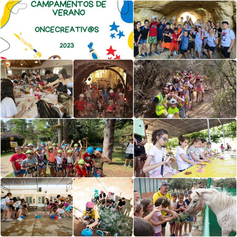 Collage con momentos de diferentes campamentos celebrados hasta el momento