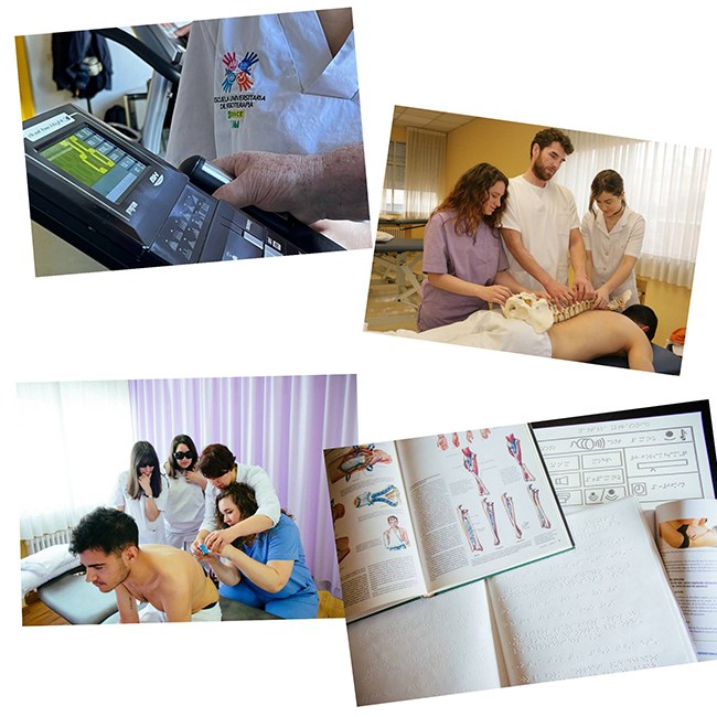 Collage fotos de recurso Escuela Universitaria de Fisioterapia
