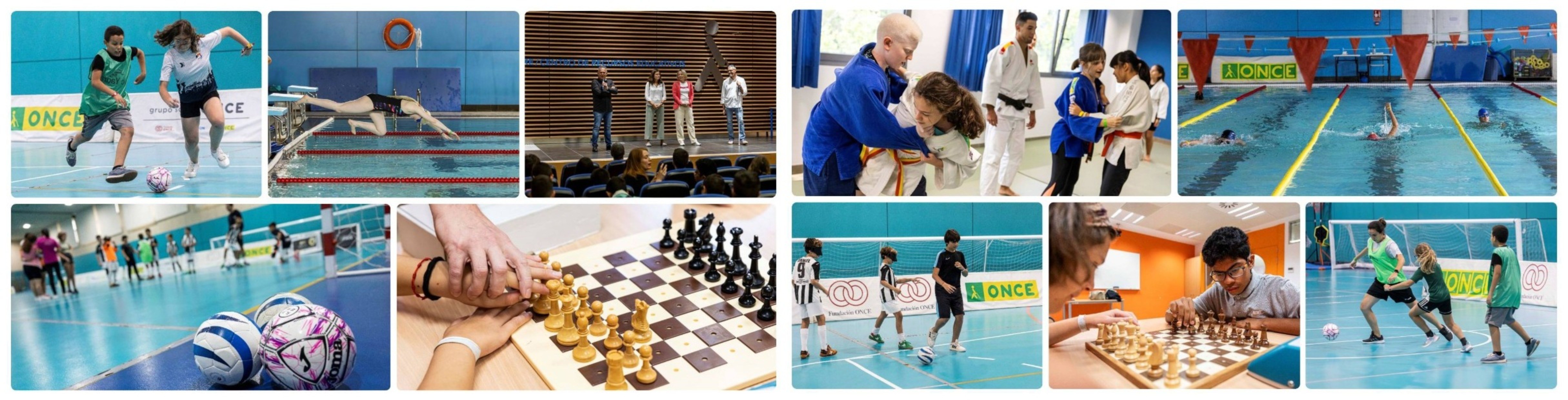 Collage con diferentes momentos de las competiciones