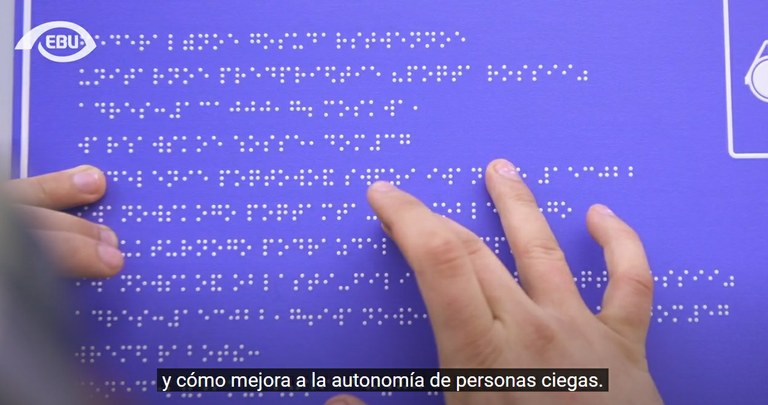 Fotograma del vídeo sobre la importancia del Braille de la EBU