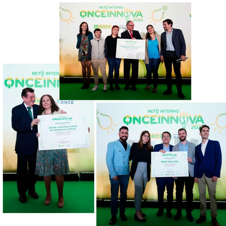 Collage ganadores reto ONCE Innova