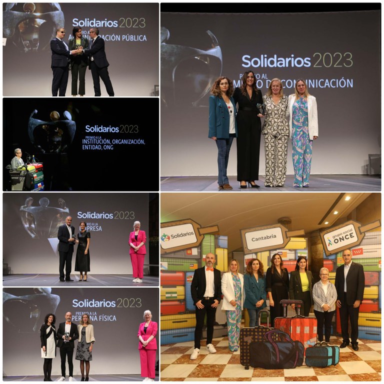 Collage con todos los premiados en los Solidarios de Cantabria
